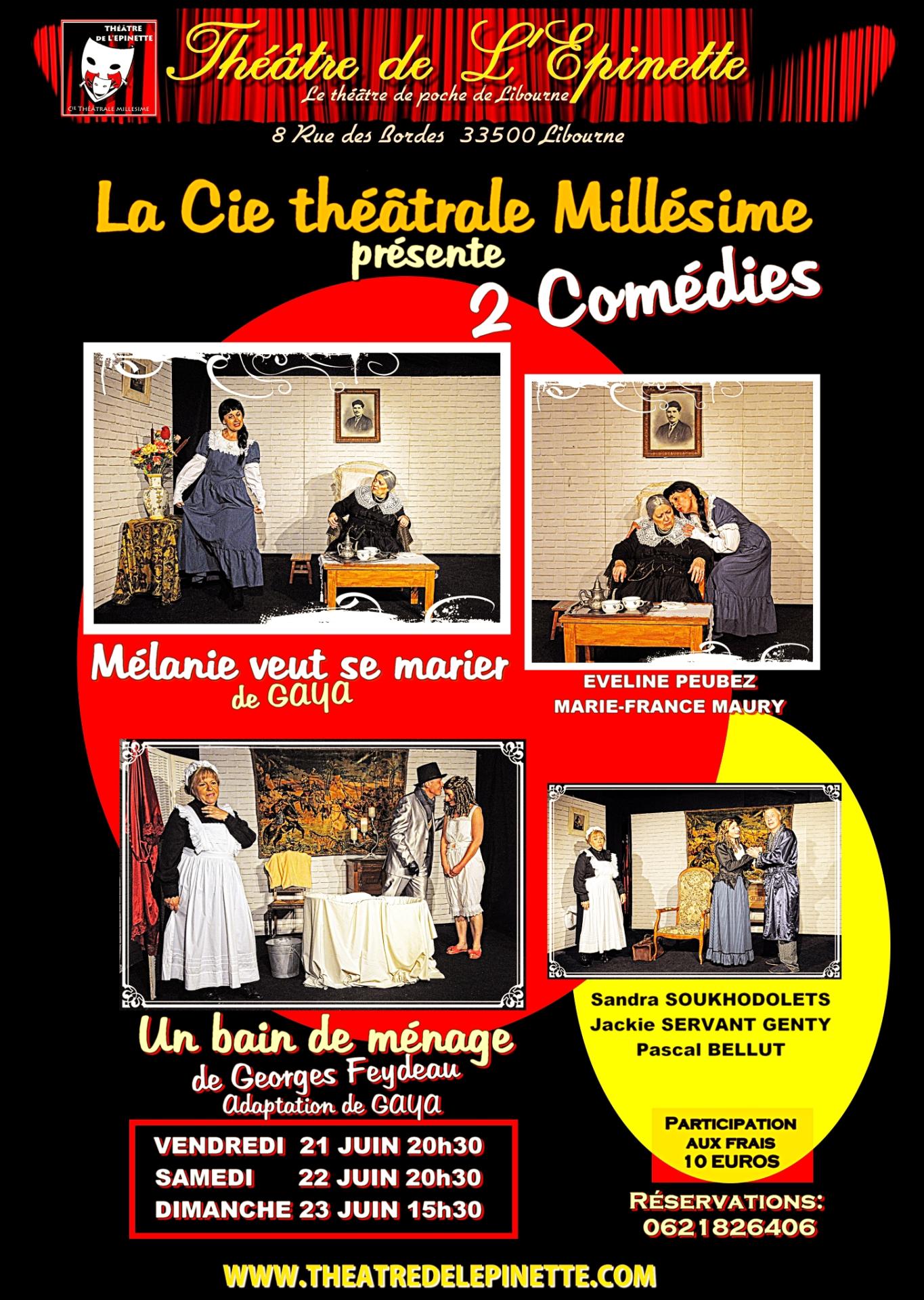 Affiche 2 comedies au theatre de l epinette
