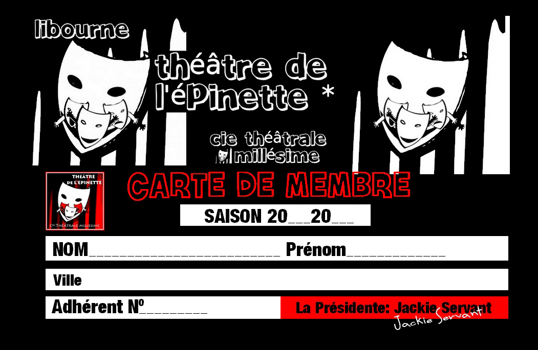 Carte membre recto cie theatre millesime