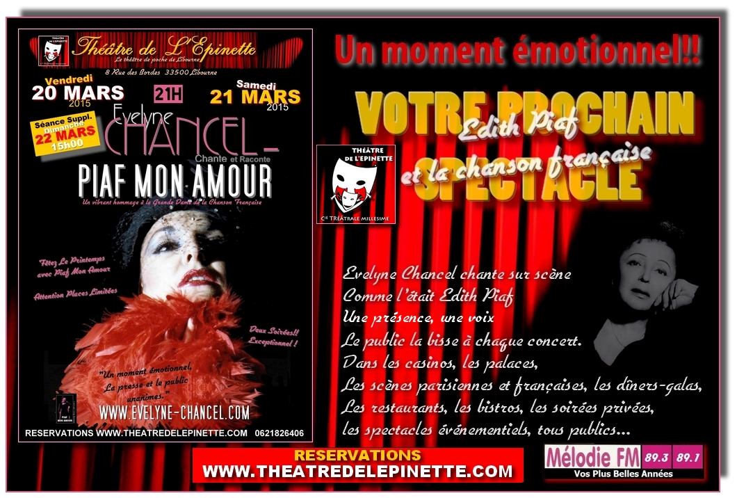 Evelyne chancel edith piaf au theatre l epinette