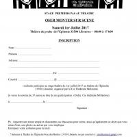 Inscriptions stage theatre 1 er juillet 2017