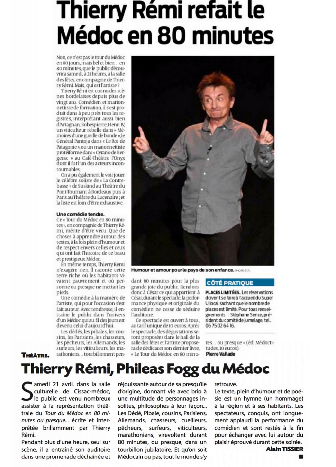 Le tour du medoc en 80 minutes presse