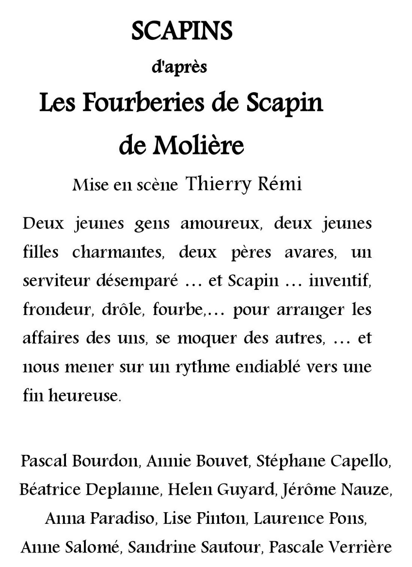 Les fourberies de scapin de moliere