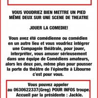 Urgent cherchons comediens